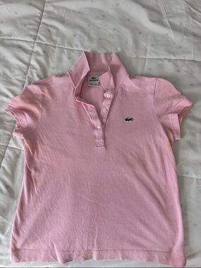 Lacoste Girls Light Pink Short Sleeve Polo